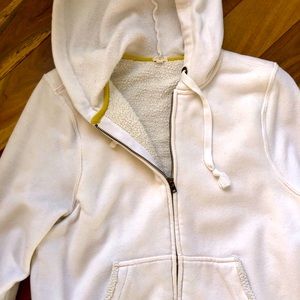 J Crew Sherpa Lined Hooded Sweatshirt M
